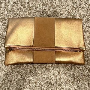 Rose Gold Foldover Clutch. Excellent condition